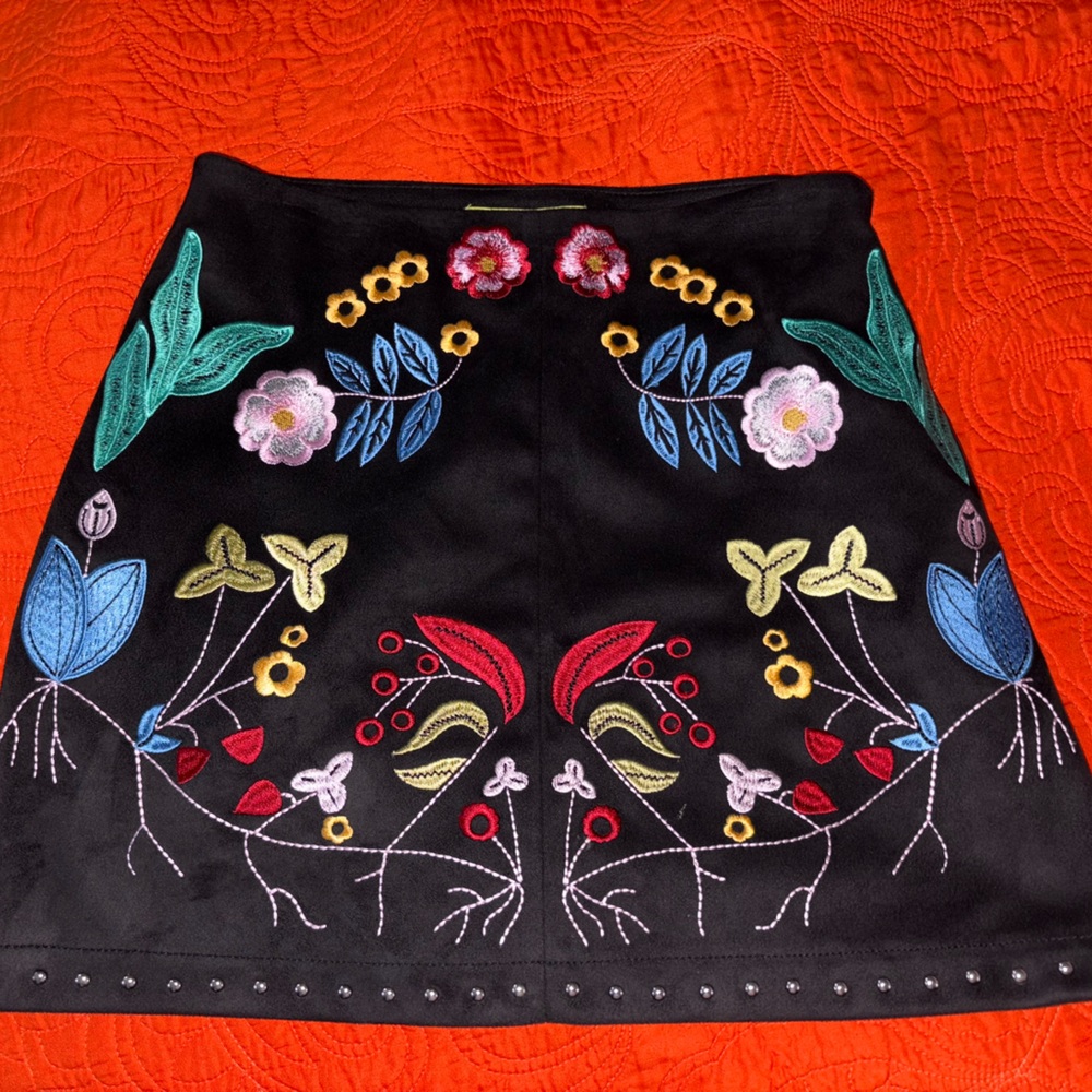 Gianni Bini Black Suede Mini Skirt